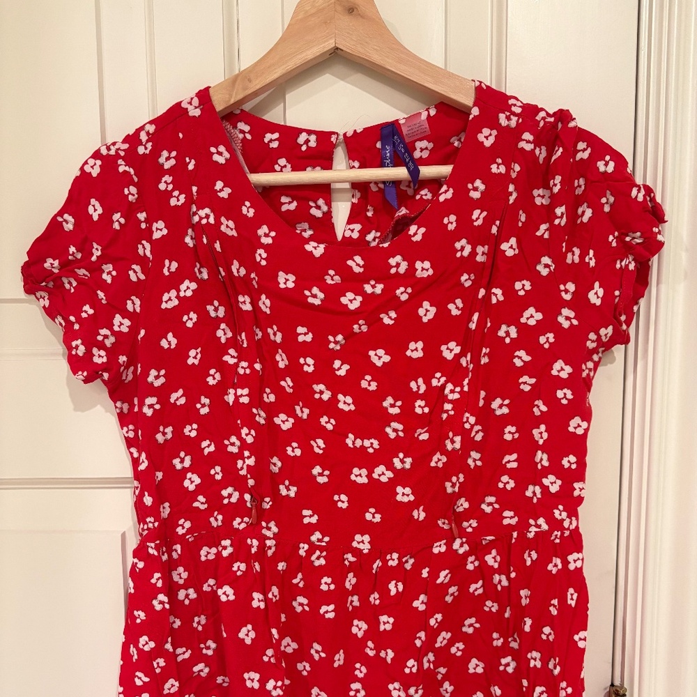 Seraphine Maternity & Nursing Woven Top in Red